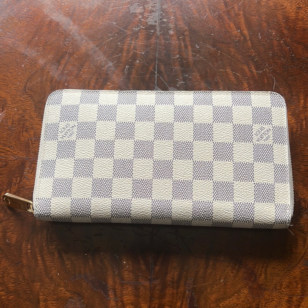 Louis Vuitton Zippy Continental Checkbook Wallet Damier Azur